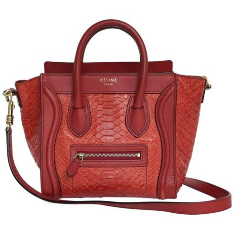 celine case bag python red